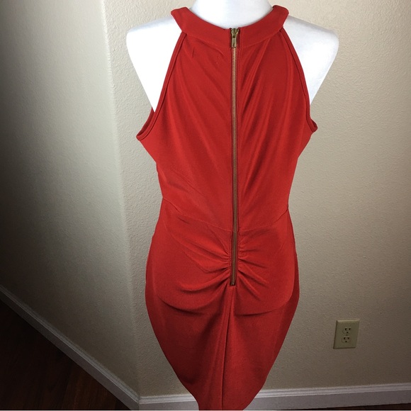 Emerald Sundae Juniors' Mesh Illusion-Waist Bodycon Red Dress XL - Picture 7 of 13